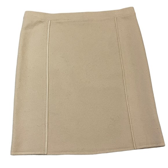 WORTH New York Cotton Cashmere Blend Cream Mini Skirt Size XP or Size 0 - Picture 2 of 7